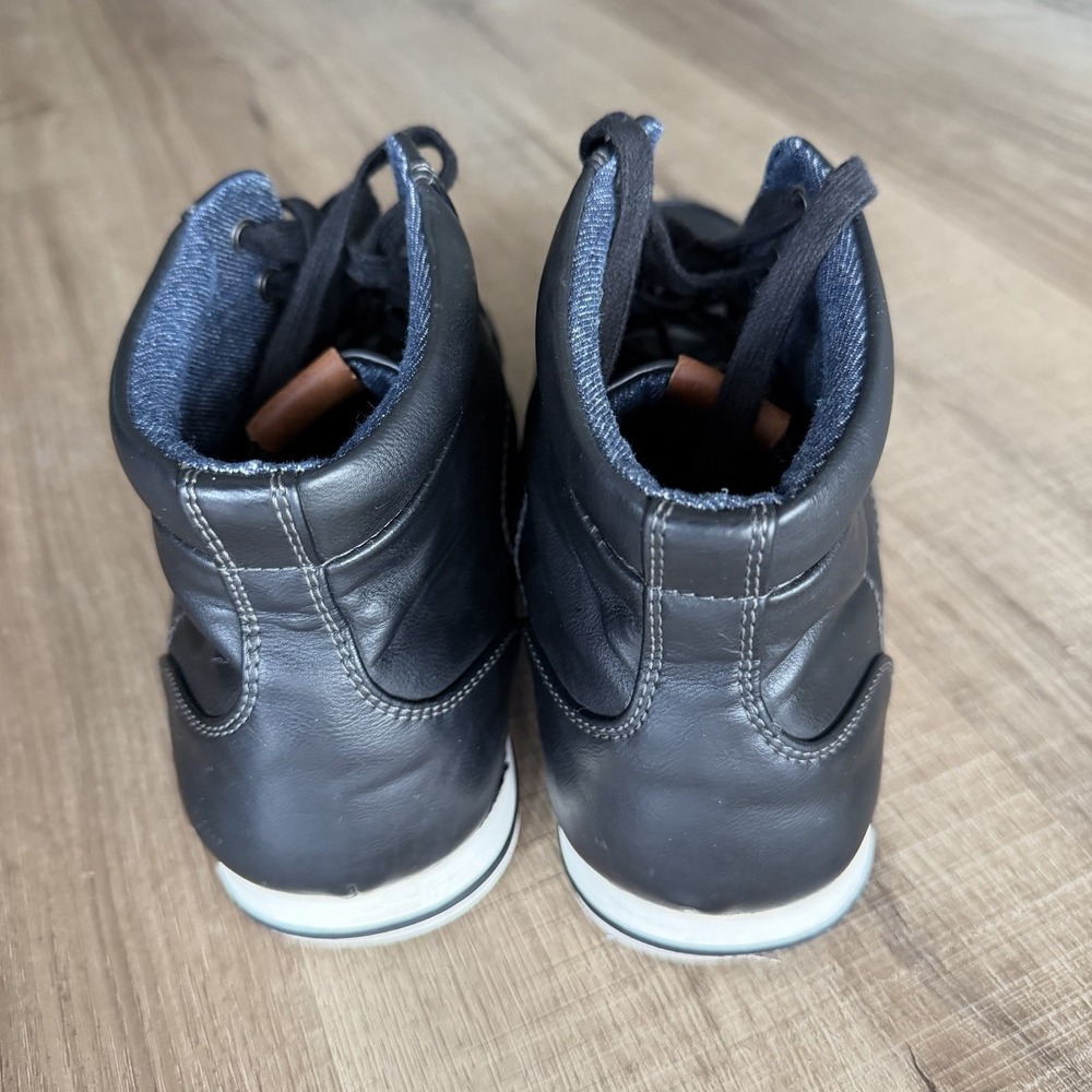 ALDO Men's Black Leather Ankle Boots Lace‎ Up Contrast Stitching Size 11 - Picture 8 of 10